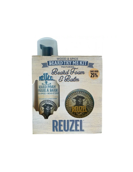 REUZEL BEARD KIT - WOOD & SPICE BEARD FOAM + BEARD BALM